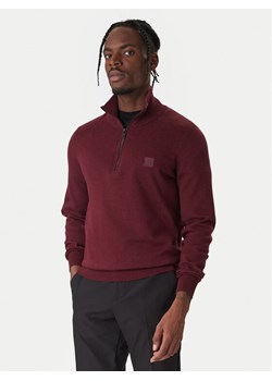 BOSS Sweter Kanobix 50527585 Czerwony Regular Fit ze sklepu MODIVO w kategorii Swetry męskie - zdjęcie 187641777