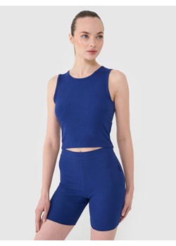 Damski crop top 4F 4FRSS25TSLEF234 - granatowy ze sklepu Sportstylestory.com w kategorii Bluzki damskie - zdjęcie 187642068