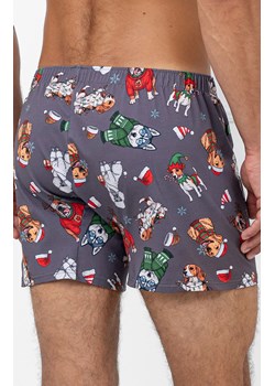 Świąteczne bokserki męskie szare Husky Bis, Kolor szary-wzór, Rozmiar S, Italian Fashion ze sklepu Primodo w kategorii Majtki męskie - zdjęcie 187642429