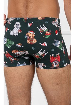 Świąteczne bokserki męskie zielone Husky, Kolor zielony-wzór, Rozmiar S, Italian Fashion ze sklepu Intymna w kategorii Majtki męskie - zdjęcie 187642946