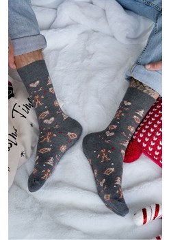 Skarpetki świąteczne męskie Pierniki ciemny melanż 1290.037, Kolor ciemny melanż, Rozmiar 39-42, Milena ze sklepu Intymna w kategorii Skarpetki męskie - zdjęcie 187642985