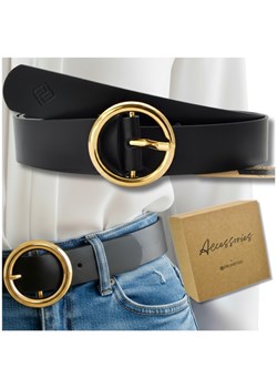 Stylowy Pasek Damski Skóra naturalna  CZARNY + pudełko ECO ze sklepu PROMESSO w kategorii Paski damskie - zdjęcie 187643568