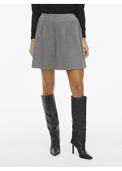 Vila Damska spódniczka mini z dzianiny - VINuria Kobiety Sztuczne włókno szary jednolity ze sklepu vangraaf w kategorii Spódnice - zdjęcie 187643666