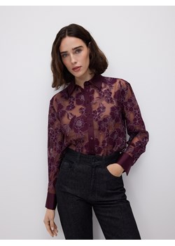 Reserved - Koszula z wiskozą - ciemnofioletowy ze sklepu Reserved w kategorii Bluzki damskie - zdjęcie 187644775