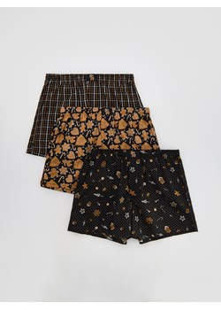 Reserved - Bokserki ze świątecznym wzorem 3 pack - beżowy ze sklepu Reserved w kategorii Majtki męskie - zdjęcie 187644779