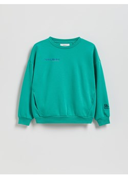 Reserved - Bawełniana bluza oversize - zielony ze sklepu Reserved w kategorii Bluzy chłopięce - zdjęcie 187645198