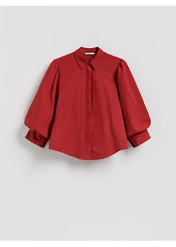 Reserved - Koszula z bufiastymi rękawami - czerwony ze sklepu Reserved w kategorii Koszule damskie - zdjęcie 187645265