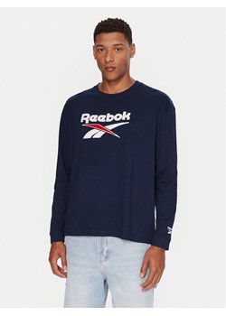 Reebok Longsleeve RK25155CCM Granatowy Regular Fit ze sklepu MODIVO w kategorii T-shirty męskie - zdjęcie 187646446
