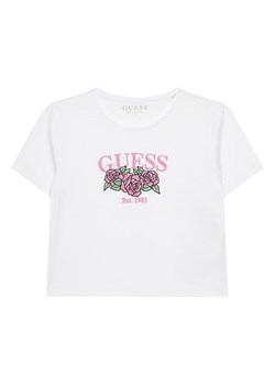 Guess T-Shirt J6RI06 K6YW4 Biały Regular Fit ze sklepu MODIVO w kategorii Bluzki dziewczęce - zdjęcie 187646459