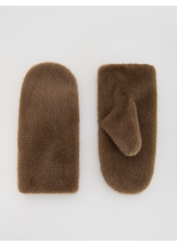 Reserved - Rękawiczki z imitacji futra - brązowy ze sklepu Reserved w kategorii Rękawiczki damskie - zdjęcie 187647279