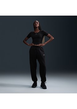 Damskie spodnie dresowe o kroju oversize z wysokim stanem Nike Phoenix Fleece - Czerń ze sklepu Nike poland w kategorii Spodnie damskie - zdjęcie 187647469
