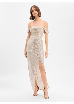 Lipsy Damska sukienka wieczorowa Kobiety Sztuczne włókno złoty wypukły wzór tkaniny ze sklepu vangraaf w kategorii Sukienki - zdjęcie 187647979