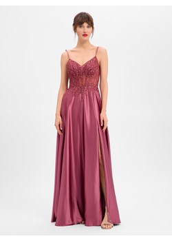 Luxuar Fashion Damska sukienka wieczorowa Kobiety bordowy jednolity ze sklepu vangraaf w kategorii Sukienki - zdjęcie 187647987