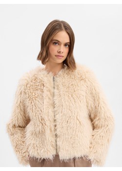 Opus Damska kurtka ze sztucznego futra - Heti Kobiety Sztuczne włókno beżowy jednolity ze sklepu vangraaf w kategorii Kurtki damskie - zdjęcie 187647999