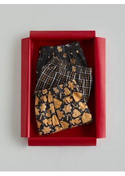 Reserved - Bokserki ze świątecznym wzorem 3 pack - beżowy ze sklepu Reserved w kategorii Majtki męskie - zdjęcie 187649566