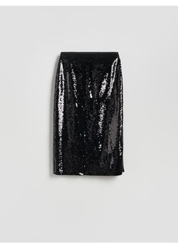 Reserved - Cekinowa spódnica midi - czarny ze sklepu Reserved w kategorii Spódnice - zdjęcie 187649686