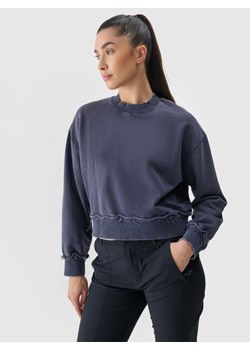 Damska bluza nierozpinana bez kaptura 4F 4FWSS25TSWSF1742 - granatowa ze sklepu Sportstylestory.com w kategorii Bluzy damskie - zdjęcie 187649758