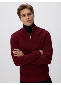 Reserved - Sweter z rozpinaną stójką - bordowy ze sklepu Reserved w kategorii Swetry męskie - zdjęcie 187652096