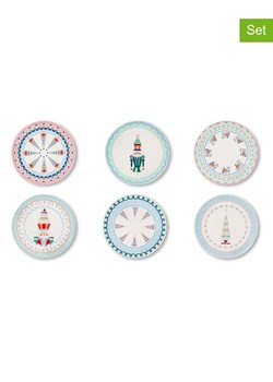 Trendy Kitchen by EXCÉLSA Talerzyki deserowe (6 szt.) &quot;Xmas Sweet Pastels&quot; ze wzorem - Ø 20,5 cm ze sklepu Limango Polska w kategorii Naczynia - zdjęcie 187652377