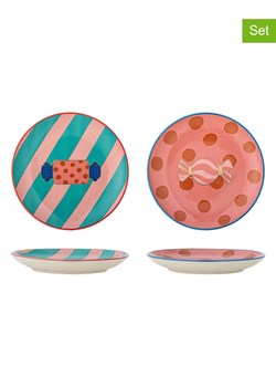 Bloomingville Talerze (2 szt.) w kolorze jasnoróżowo-turkusowym na pieczywo - Ø 16 cm ze sklepu Limango Polska w kategorii Naczynia - zdjęcie 187652687