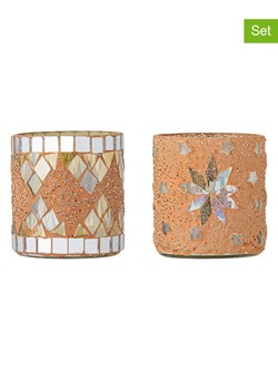 Bloomingville Świeczniki (2 szt.) w kolorze pomarańczowym - wys. 7,5 x Ø 6,5 cm ze sklepu Limango Polska w kategorii Świeczniki - zdjęcie 187652727