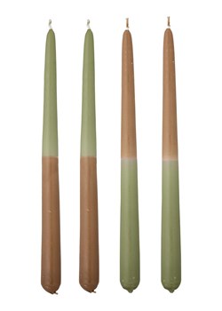 Bloomingville Świece (4 szt.) &quot;Burma&quot; w kolorze jasnobrązowo-zielonym - 4x 75 g ze sklepu Limango Polska w kategorii Świece i dyfuzory - zdjęcie 187652797