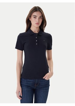 Tommy Hilfiger Polo 1985 WW0WW42047 Granatowy Slim Fit ze sklepu MODIVO w kategorii Bluzki damskie - zdjęcie 187653169