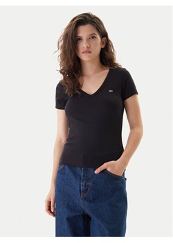 Tommy Jeans T-Shirt Essential DW0DW17385 Czarny Slim Fit ze sklepu MODIVO w kategorii Bluzki damskie - zdjęcie 187653757