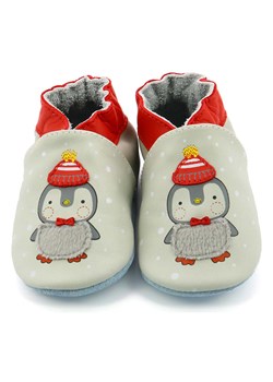 Robeez Skórzane buty &quot;Floe&quot; w kolorze szaro-czerwonym do raczkowania ze sklepu Limango Polska w kategorii Buciki niemowlęce - zdjęcie 187660669