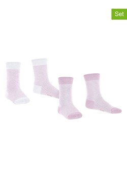 ESPRIT Skarpety (2 pary) &quot;Fine&quot; w kolorze biało-jasnoróżowym ze sklepu Limango Polska w kategorii Skarpetki dziecięce - zdjęcie 187660755