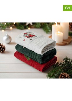 Colourful Cotton Ręczniki (3 szt.) w kolorze biało-zielono-czerwonym do rąk ze sklepu Limango Polska w kategorii Ręczniki - zdjęcie 187660887