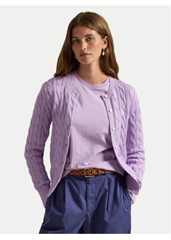 Polo Ralph Lauren Kardigan 211971868506 Fioletowy Slim Fit ze sklepu MODIVO w kategorii Swetry damskie - zdjęcie 187661175