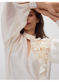 Reserved - Bluzka z aplikacją 3D - złamana biel ze sklepu Reserved w kategorii Bluzki damskie - zdjęcie 187662199