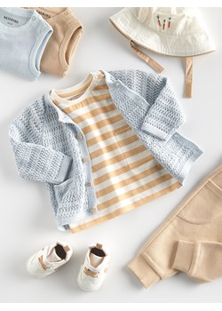 Reserved - T-shirt oversize w paski - złamana biel ze sklepu Reserved w kategorii Koszulki niemowlęce - zdjęcie 187662229