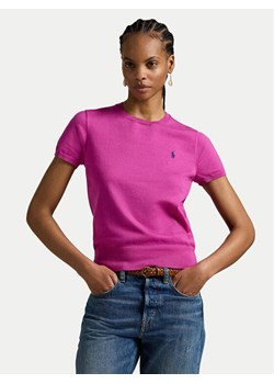Polo Ralph Lauren T-Shirt 211971872010 Różowy Slim Fit ze sklepu MODIVO w kategorii Bluzki damskie - zdjęcie 187662897