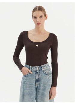 Guess Body V4YP07 J1314 Brązowy Slim Fit ze sklepu MODIVO w kategorii Bluzki damskie - zdjęcie 187662905