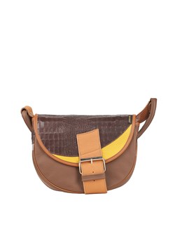 brązowo żółta damska torebka listonoszka skórzana na ramię Freshman M ze sklepu Słoń Torbalski w kategorii Listonoszki - zdjęcie 187665487