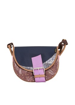 brązowo granatowa torebka damska skórzana Freshman Mini na ramię li ze sklepu Słoń Torbalski w kategorii Listonoszki - zdjęcie 187665488