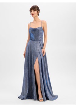 Luxuar Fashion Damska sukienka wieczorowa Kobiety Sztuczne włókno indygo jednolity ze sklepu vangraaf w kategorii Sukienki - zdjęcie 187665668