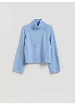 Reserved - Wełniany sweter z golfem - jasnoniebieski ze sklepu Reserved w kategorii Swetry damskie - zdjęcie 187665976