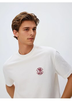 Reserved - T-shirt boxy z nadrukiem na plecach - złamana biel ze sklepu Reserved w kategorii T-shirty męskie - zdjęcie 187666046