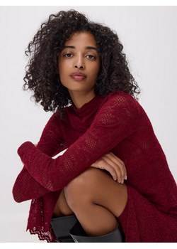 Reserved - Bluzka z haftowanym wzorem - burgundowy ze sklepu Reserved w kategorii Bluzki damskie - zdjęcie 187666148