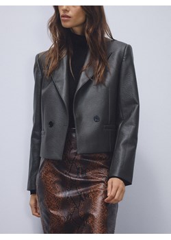 Reserved - Marynarka z imitacji skóry - jasny zielony ze sklepu Reserved w kategorii Marynarki damskie - zdjęcie 187666237