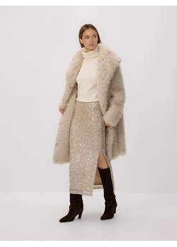 Reserved - Cekinowa spódnica midi - kremowy ze sklepu Reserved w kategorii Spódnice - zdjęcie 187666315
