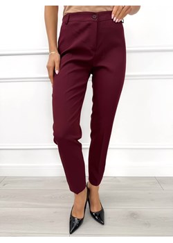 Burgundowe Cygaretki Damskie ze sklepu ModnaKiecka.pl w kategorii Spodnie damskie - zdjęcie 187667269