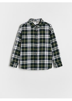 Reserved - Flanelowa koszula regular fit - ciemnozielony ze sklepu Reserved w kategorii Koszule chłopięce - zdjęcie 187667546