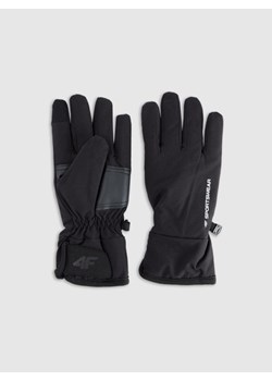 Rękawiczki zimowe Touch Screen uniseks 4F 4FWMM00AGLOU125 - czarne ze sklepu Sportstylestory.com w kategorii Rękawiczki męskie - zdjęcie 187667739