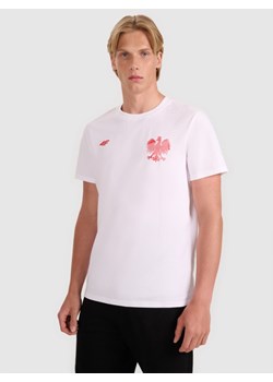 Męska koszulka kibica 4F 4FRMM00TTSHM2948 - biała ze sklepu Sportstylestory.com w kategorii T-shirty męskie - zdjęcie 187667748