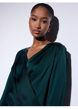Mohito - Kopertowa butelkowa bluzka - ciemny zielony ze sklepu Mohito w kategorii Bluzki damskie - zdjęcie 187669266
