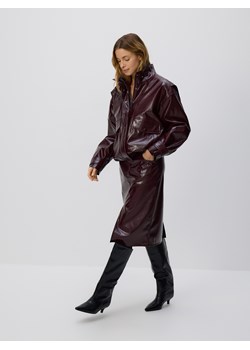 Reserved - Spódnica midi z imitacji skóry - burgundowy ze sklepu Reserved w kategorii Spódnice - zdjęcie 187669389